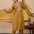 Mustard color beautiful embroidered graceful partywear ceremonial suit