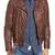 Men's genuine sheep leather jacket motorcycle brown cafe racer style jacket-cl-m012