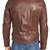 Men's genuine sheep leather jacket motorcycle brown cafe racer style jacket-cl-m012