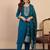 Teal blue color beautiful embroidered graceful partywear ceremonial suit
