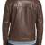 Men's genuine sheep leather jacket motorcycle brown cafe racer style jacket-cl-m013