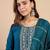 Teal blue color beautiful embroidered graceful partywear ceremonial suit