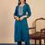 Teal blue color beautiful embroidered graceful partywear ceremonial suit