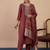 Brown color beautiful embroidered graceful partywear ceremonial suit
