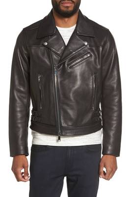 men's black sheepskin cafe racer jacket band collar racer style refined 1