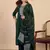Green color beautiful embroidered graceful partywear ceremonial suit