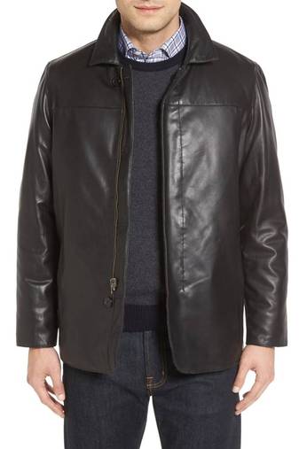 men's black sheepskin cafe racer jacket band collar racer style sophisticated