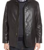 Men's genuine sheep leather jacket motorcycle black cafe racer style jacket-cl-m18