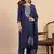 Nevy blue color beautiful embroidered graceful partywear ceremonial suit