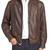 Men's genuine sheep leather jacket motorcycle brown cafe racer style jacket-cl-m19