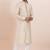 Beige color jacquard silk premium designer festive wear kurta pyjama set