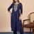 Nevy blue color beautiful embroidered graceful partywear ceremonial suit