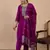 Purple color beautiful embroidered graceful partywear ceremonial suit