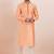 orange color cotton silk jacquard premium designer festive wear kurta pyjama set