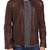 Men's genuine sheep leather jacket motorcycle brown cafe racer style jacket-cl-m24