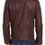 Men's genuine sheep leather jacket motorcycle brown cafe racer style jacket-cl-m24