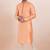orange color cotton silk jacquard premium designer festive wear kurta pyjama set