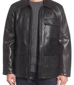 Men's genuine lambskin leather jacket leather motorcycle biker racer style jacket-cl-m26