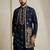 Navy blue doniyar shartin premium designer festive wear kurta pyjama with long jacket set
