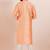 orange color cotton silk jacquard premium designer festive wear kurta pyjama set