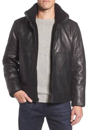 men's genuine lambskin leather biker jacket classic moto zip style modern