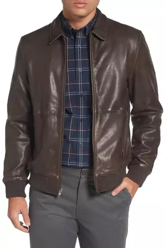 men's genuine lambskin leather biker jacket classic moto zip style authentic