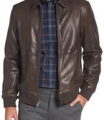 Men's genuine lambskin leather jacket  motorcycle biker racer style jacket-cl-m30