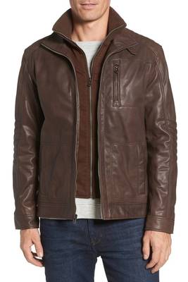 men's brown lambskin leather biker jacket classic moto zip style classic 1