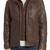Men's genuine lambskin leather jacket brown motorcycle biker racer style jacket-cl-m31