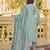 Sky blue color chanderi  fabric designer embroidery work graceful girlie kurta set for party looks