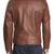 Men's genuine lambskin leather jacket brown motorcycle biker racer style jacket-cl-m32