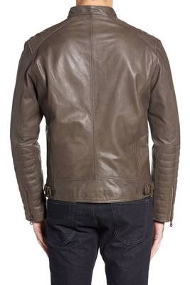 men's genuine lambskin leather biker jacket classic moto zip style genuine 2