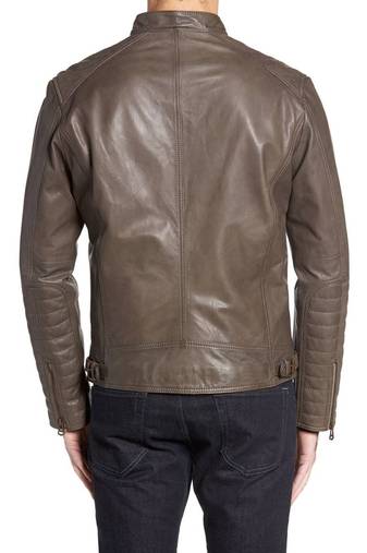 Men's genuine lambskin leather jacket leather motorcycle biker racer style jacket-cl-m34