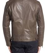 Men's genuine lambskin leather jacket leather motorcycle biker racer style jacket-cl-m34