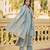 Sky blue color chanderi  fabric designer embroidery work graceful girlie kurta set for party looks
