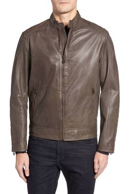 men's genuine lambskin leather biker jacket classic moto zip style genuine 1