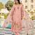 Peach color chanderi  fabric designer embroidery work graceful girlie kurta set for party looks
