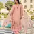Peach color chanderi  fabric designer embroidery work graceful girlie kurta set for party looks