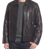 Men's genuine lambskin leather jacket leather motorcycle biker racer style jacket-cl-m35