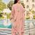 Peach color chanderi  fabric designer embroidery work graceful girlie kurta set for party looks