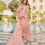 Peach color chanderi  fabric designer embroidery work graceful girlie kurta set for party looks