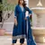 Blue color vichitra silk fabric designer embroidery work graceful girlie kurta set for party looks