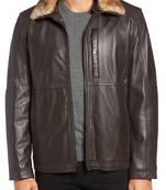 Men's genuine lambskin leather jacket leather motorcycle biker racer style jacket-cl-m39
