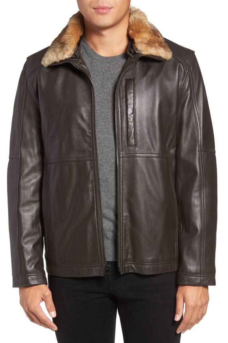 Men's genuine lambskin leather jacket leather motorcycle biker racer style jacket-cl-m39