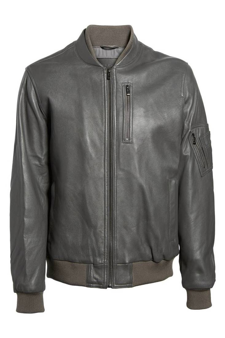 Men's genuine lambskin leather jacket leather motorcycle biker racer style jacket-cl-m40
