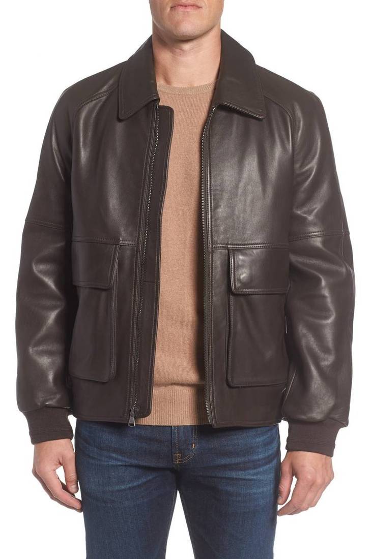Men's genuine lambskin leather jacket leather motorcycle biker racer style jacket-cl-m41