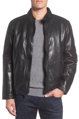 men's genuine lambskin leather biker jacket classic moto zip style distinctive 1