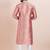 Pink color jacquard silk premium designer festive wear kurta pyjama set