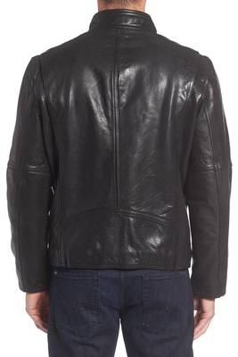 men's genuine lambskin leather biker jacket classic moto zip style distinctive 2
