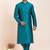 Teal blue banarsi dhupion  silk premium designer festive wear kurta pyjama set